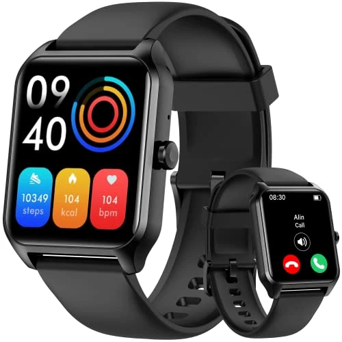 Tensky Reloj inteligente para hombre de 1,8 pulgadas y respuesta con pin, música, rastreador de fitness, juegos, 100 modos deportivos, monitor de frecuencia cardíaca, sueño, SpO2, impermeable IP68