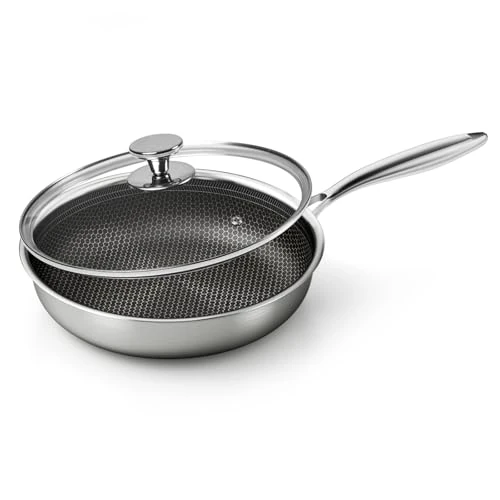 Limitiertes Angebot: Innerwell Profi Antihaft Pfanne Edelstahl 28 cm, Induktion Pfanne mit Deckel, kratzfeste Wabenversiegelung, Universal Bratpfanne, backofenfest, PFOA-frei, spülmaschinengeeignet von 59.99 EUR auf 45.59 EUR (Spare 24%)