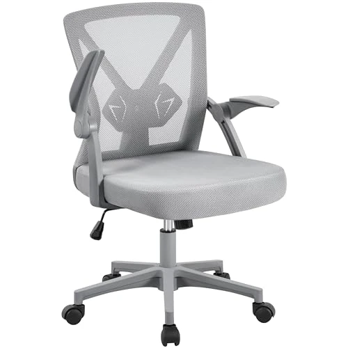 Offerta a tempo: Yaheetech Sedia da Ufficio Ergonomica con Braccioli Supporto Lombare Altezza Regolabili Reclinabile Schienale in Rete Traspirante da Scrivania a Rotelle Girevole Grigia - 17% da 69.99 € a 57.99 €