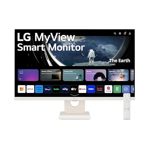 LG 27SR50F-W - Smart Monitor, 27", IPS Screen, Full HD, WebOS 23, (1920 x 1080), 16:9, Without Camera, ThinQ App, HDMI 2EA, White