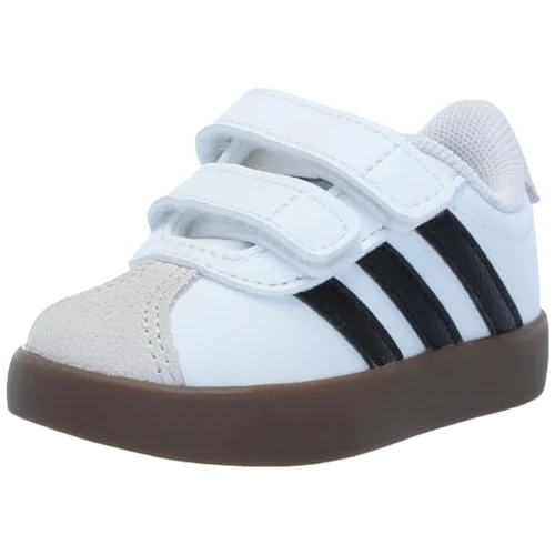 adidas Unisex Kinder VL Court 3.0 Shoes, Cloud White/Core Black/Grey One, 25 1/2 EU