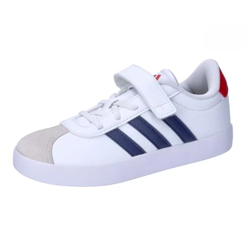 adidas Unisex Kids VL Court Shoes, Footwear White/DARKBLUE/BETSCA, 2 UK