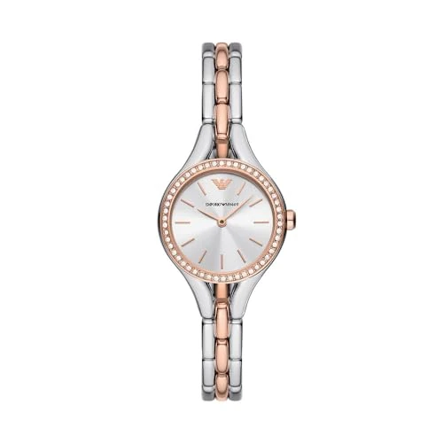 Emporio Armani analoog quartzhorloge voor dames met roestvrijstalen band AR11551