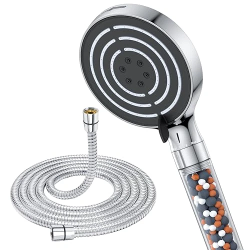 Begrenztes Angebot: Duschkopf Wassersparend mit Schlauch 1.8M, SREWOHS Hochdruck Duschbrause Sparduschkopf mit Filter, Regendusche Duschkopf Runde Handbrause (⌀120 mm),6 Strahlarten Brausekopf mit Antikalk-Funktion von 8.84 EUR auf 8.84 EUR (Rabatt 0%)