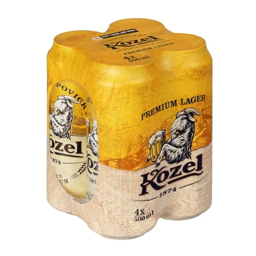 Offerta a tempo: Kozel Birra Premium Lager, Multipack con 4 Birre in Lattina da 50 cl, 2 L, Pale Lager dal Gusto Pieno e Sorprendentemente Ricco, Gradazione Alcolica 4.6% Vol - 19% da 6.69 € a 5.39 €