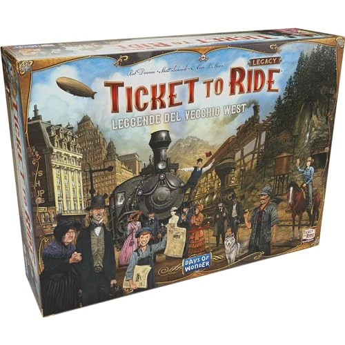 Offerta a tempo: Asmodee - Ticket to Ride Legacy: Leggende del Vecchio West - Gioco da Tavolo di Avventure Ferroviarie per Famiglie e Esperti - 2-5 Giocatori, 10+ Anni, Edizione in Italiano - 38% da 109.99 € a 67.99 €