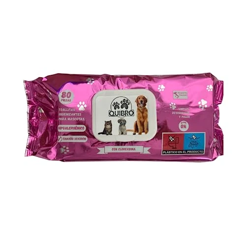 Offre limitée : Quibropets Lingettes humides avec chlorhexidine pour l'hygiène des pattes des chiens et des chats - Nettoyage en profondeur et efficace en une seule étape - Nettoyant pour pattes pour animaux de de 10.88 € à 9.82 € (10% de remise)