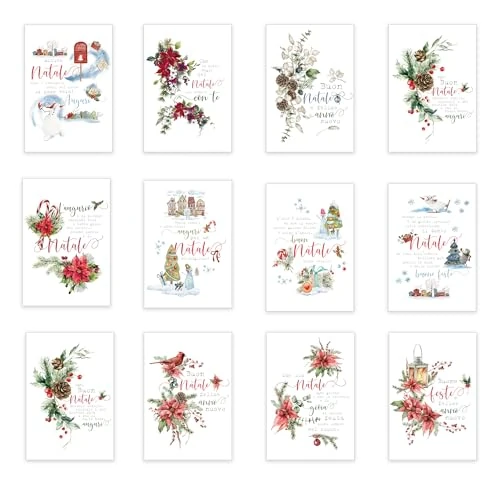 Limited-time offer: LINA OFFICINE GRAFICHE CREATIVE Christmas Greeting Cards Set of 12 Christmas Cards with Envelope Card Holder 34-999 from 11.54 GBP to 11.54 GBP (save 0%)