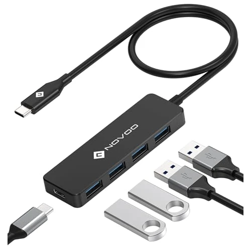 Begrenztes Angebot: NOVOO USB-C-Hub auf USB 3.0, 4 Ports, 5 Gbps, ultradünn, mit 60 cm langem USB-C-Multiport-Adapter für iPhone 15 Plus/Pro Max, MacBook Pro/Air, iPad Pro/Air, Surface Pro, Galaxy S2 von 13.52 EUR auf 13.52 EUR (Rabatt 0%)