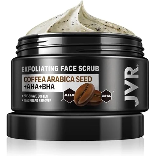 Limitiertes Angebot: Gesichtspeeling 120 ml, JVR Face Scrub für Männer, reduziert Hautunreinheiten, fahle oder trockene Haut, Mitesser, Porentiefe Gesichtsreinigung mit Kaffee-Extrakt von 16.99 EUR auf 16.99 EUR (Spare 0%)