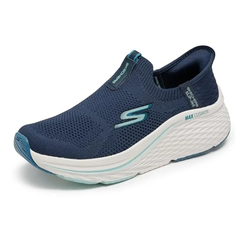 Offre limitée : Skechers Femme Max Cushioning Elite 2.0 Eternal Slip-In ENTRAINEUSE, Navy Textile/Blue Trim, 38 EU de 124.95 € à 85.54 € (32% de remise)