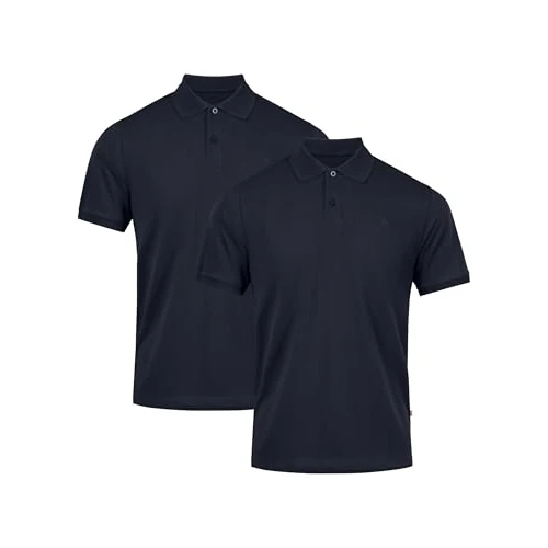 Tijdelijke aanbieding: Danish Endurance Poloshirt Voor Heren, Katoen (Biologisch), Zacht & Comfortabel, Korte Mouwen, 2 Pack, Marineblauw 2-pack, L van 61.95 € naar 55.95 € (10% korting)