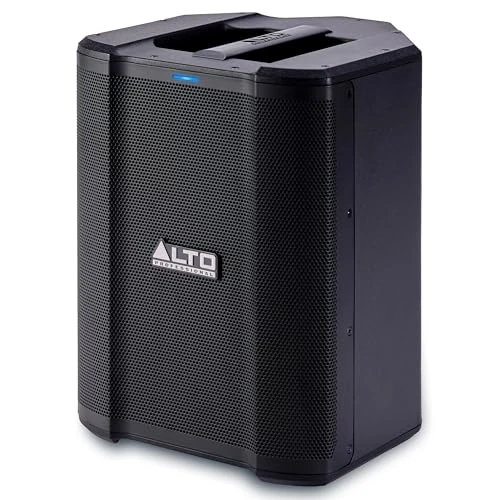 ALTO Busker Enceinte amplifiée Portable 200W avec Batterie Rechargeable, Bluetooth, mixeur 3 canaux, Alesis FX, contrôle appli, Chargement USB