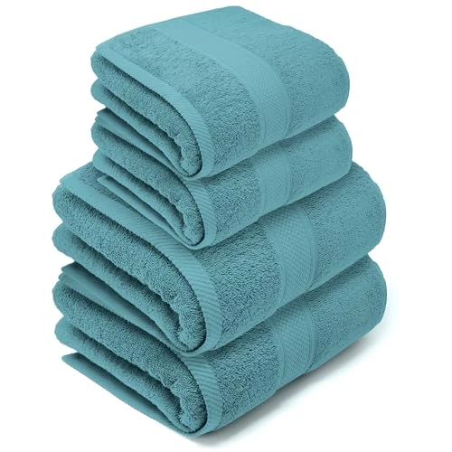 Limitiertes Angebot: LEBENGOOD 4-teiliges Handtuch Set – 100% Baumwolle, Oeko-TEX® Zertifiziert – 2 Badetücher, 2 Handtücher, Extra weich, Saugfähig & Langlebig – Für Bad, Dusche & Gäste-WC von 29.90 EUR auf 25.27 EUR (Spare 15%)