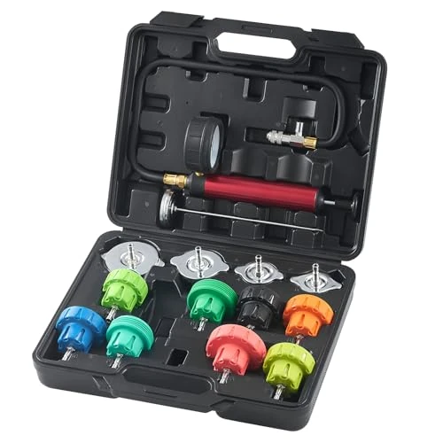 Tijdelijke aanbieding: VEVOR 14-delige koelmiddel-druktestset, afdruktester, druktester, koelwatervulapparaat, koelontluchtingsapparaat, koelsysteemtester incl. thermometer, 4 metalen adapters en 8 testkappen van 40.23 € naar 40.23 € (0.00% korting)