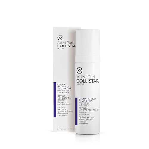 Collistar Attivi Puri Crema Viso Retinolo + Floretina, Rinnovatore Anti-Macchia, Riduce Linee Sottili e Rughe, Uniforma l'Incarnato, 50ml