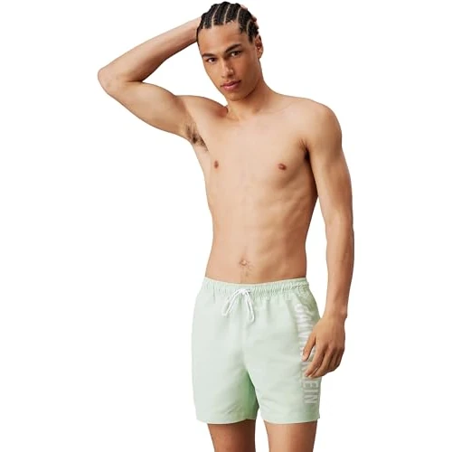 Calvin Klein Short de Bain Homme Medium Drawstring Mi-Long, Vert (Pastel Green), 4XL