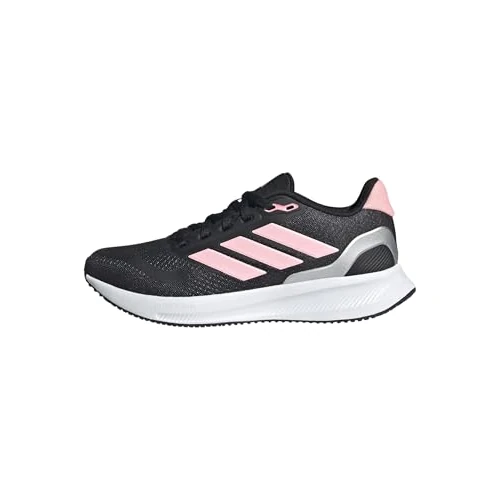 adidas Unisex Kids RUNFALCON 5 Shoes Junior, Core Black/Pink/Silver Metallic, 6 UK