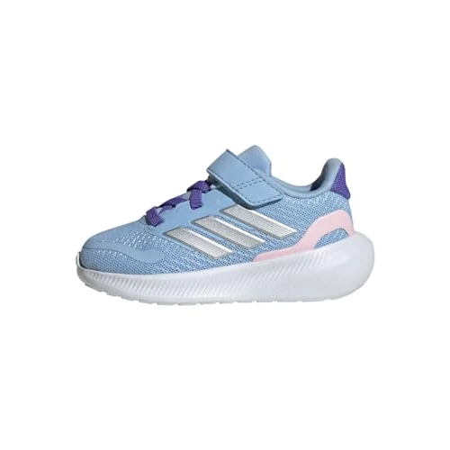 adidas Uniseks-Kind RUNFALCON 5 SHOES INFANTS, Glow Blue / Silver Metallic / Clear Pink, 19 EU