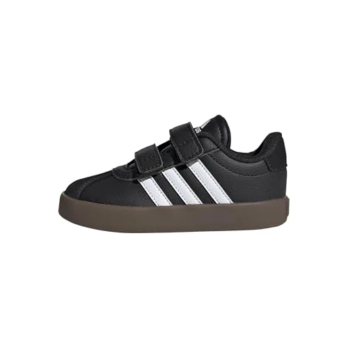 adidas Unisex Kids VL Court 3.0 Shoes, Core Black/Cloud White/Core Black, 4 UK Child