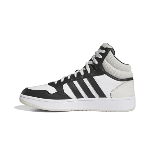 adidas Herren Hoops 3.0 Mid Lifestyle Basketball Classic Vintage Shoes Schuhe, Cloud White/core Black/Orbit Grey, 36 EU