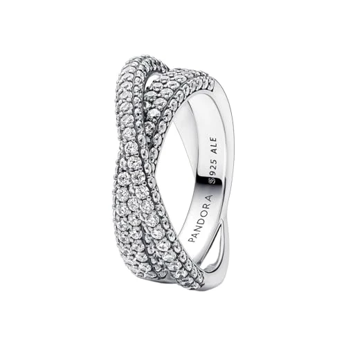 Offerta a tempo: PANDORA Timeless Anello a croce in argento Sterling con zirconia cubica trasparente, 50 - 54% da 119.00 € a 54.50 €