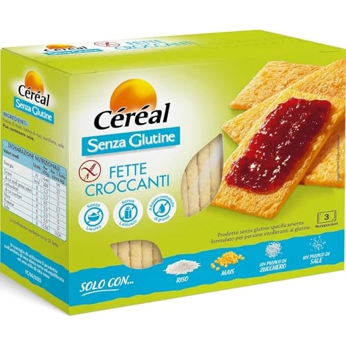 Offerta a tempo: Céréal Fette Croccanti, Fette con Farina di Mais, Farina di Riso, Senza Glutine, Senza Lattosio, 125 gr, Formato 12 Confezioni - 0.00% da 23.88 € a 23.88 €