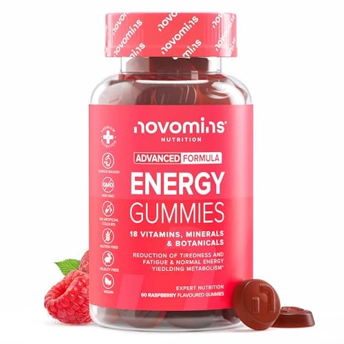 Tijdelijke aanbieding: Energy Gummies - met taurine, creatine, ginseng, vitamine B6, maca - 60 gummibeertjes - alternatief voor energy gel & drank - energiebooster - glutenvrij - Novomins van 19.99 EUR naar 19.99 EUR (korting 0%)