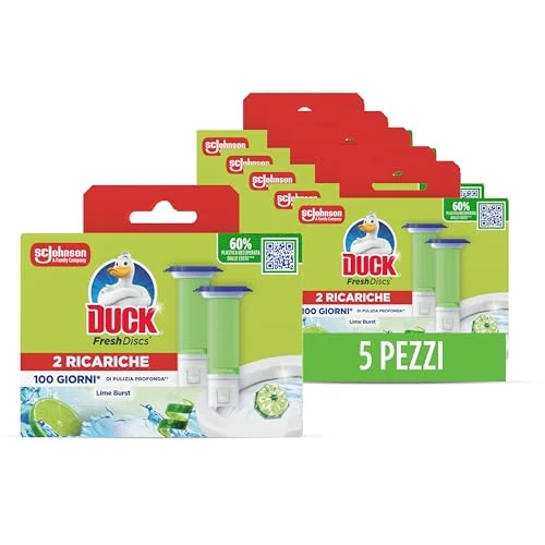 Offerta a tempo: Duck Fresh Discs, Gel Igienizzanti WC, Lime, 10 Ricariche, 60 Dischi - 33% da 29.95 € a 19.99 €