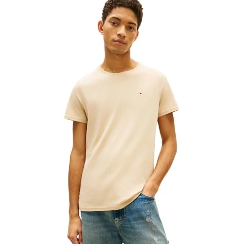 Tommy Jeans Men's Tjm Xslim Jersey Tee S/S T-Shirt, Gentle Gold, M