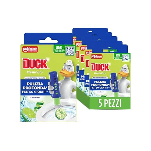 Offerta a tempo: Duck Fresh Discs, Gel Igienizzanti WC, Lime, 5 Applicatori, 30 Dischi - 17% da 19.20 € a 15.99 €