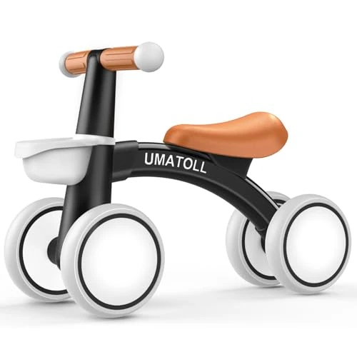 Umatoll Draisienne Bebe 1 an, Jouet Enfant pour 12-24 Mois, Vélo avec Panier pour Garçons et Filles, Premier Cadeau Anniversaire Noel (Noir)