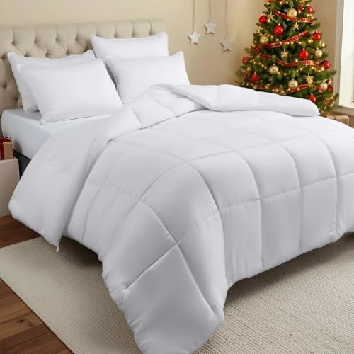 Offerta a tempo: Utopia Bedding Piumino 220 x 240 cm, Piumone Letto Matrimoniale, 100% Imbottitura in Fibra Cava, Trapunta in Microfibra per Tutte Le Stagioni (Bianco) - 32% da 38.99 € a 26.59 €