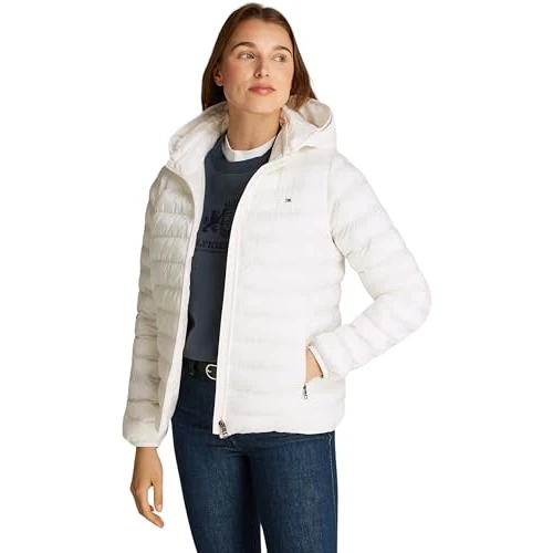 Tommy Hilfiger Femme Veste Padded Global Stripe Jacket Mi-Saison, Beige (Ancient White), XXS