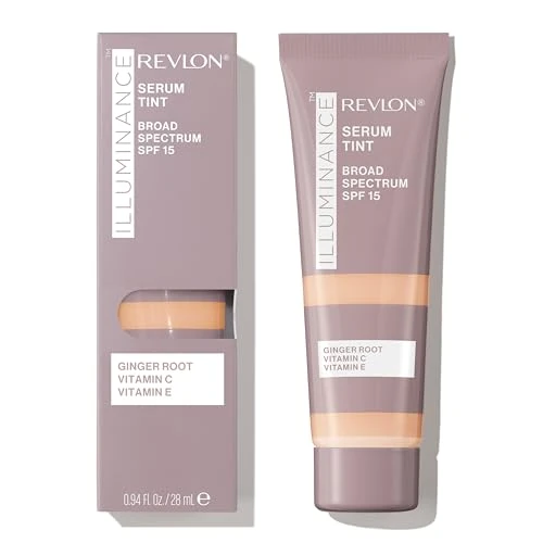 Revlon Illuminance Tinted Serum, Grundierungsserum Triple Hyaluronic Acid, vereinheitlicht den Hautton, hellt auf und spendet Feuchtigkeit für den ganzen Tag, SPF 15, 213 Light Natural, 28 ml