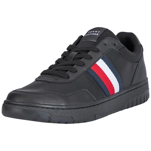 Offerta a tempo: Tommy Hilfiger Uomo Sneakers Court Low Top, Nero (Black), 46 - 40% da 99.90 € a 60.25 €