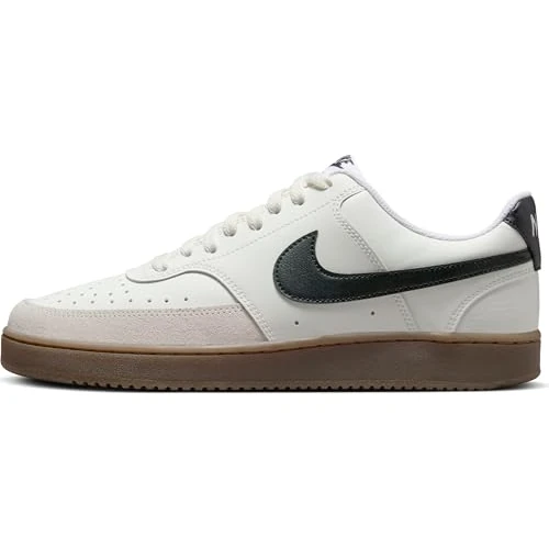 Nike Men's Court Vision Low Sneaker, Sail/Black/Lt Orewood BRN/White, 11