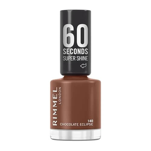 Offerta a tempo: RIMMEL 60 Seconds Super Shine Smalto, Smalto asciugatura rapida, Colore vibrante, A lunga tenuta, 8 ml, 140 Chocolate Eclipse - 67% da 6.00 € a 2.00 €