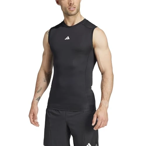 Oferta limitowana: adidas Mężczyźni TECHFIT COMPRESSION TRAINING SLEEVELESS T-SHIRT, Black, M z 129.00 zł na 129.00 zł (oszczędź 0.00%)