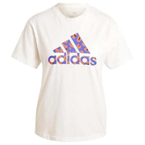 Adidas Damen Animal Graphic Tee, White, S