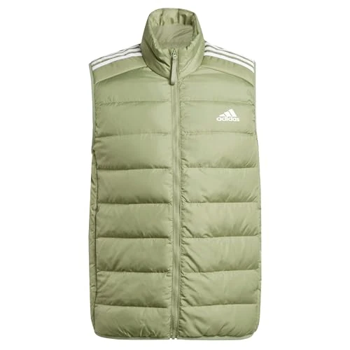 Offerta a tempo: adidas Uomo Essentials 3-Stripes Light Down Vest, tent green, L - 0.00% da 76.90 € a 76.90 €