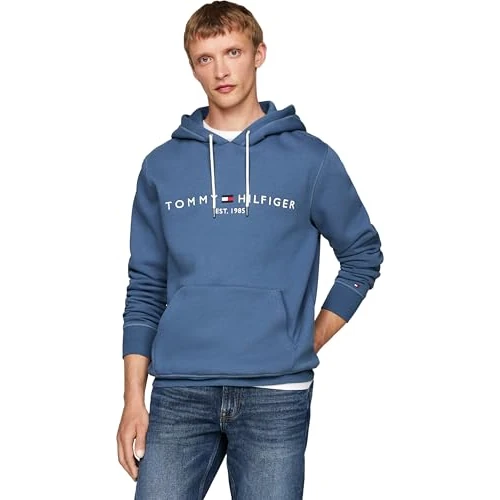 Zeitlich begrenztes Angebot: Tommy Hilfiger Herren Hoodie Tommy Logo mit Kapuze, Blau (Aegean Sea), XS von 119.90 € auf 119.90 € (0.00% Rabatt)