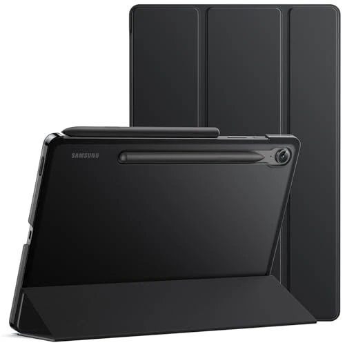 Limitiertes Angebot: JETech Hülle für Samsung Galaxy Tab S10 Lite / S10 FE / S9 FE 10,9 Zoll, Dünn Transluzent Rückseite Tri-Fold Folio Ständer Tablet Schutzhülle (Schwarz) von 12.99 EUR auf 12.99 EUR (Spare 0%)
