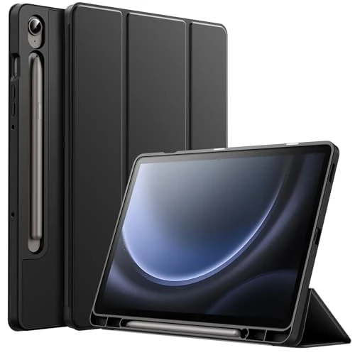 Zeitlich begrenztes Angebot: JETech Hülle für Samsung Galaxy Tab S10 Lite/S10 FE/S9 FE 10,9", Schwarz | Weiches TPU, S Pen Halter, Dreifach-Ständer, Auto Schlafen/Wachen von 16.99 € auf 16.99 € (0.00% Rabatt)