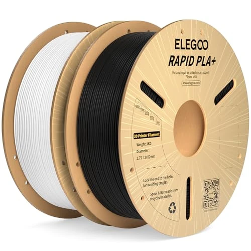 Oferta limitada: ELEGOO Filamento PLA+ de Alta Velocidad 1.75 2KG Negro y Blanco, 30-600mm/s Filamento PLA Plus Rápido para Impresora 3D, Precisión Dimensional +/- 0.02mm, Carrete Filamento 3D para Impresoras 3D de 30.99 EUR a 29.44 EUR (ahorro 5%)