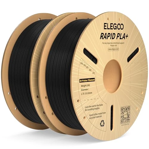 Oferta limitada: ELEGOO Filamento PLA+ de Alta Velocidad 1.75 2KG Negro, 30-600mm/s Filamento PLA Plus Rápido para Impresora 3D, Precisión Dimensional +/- 0.02mm, Carrete Filamento 3D, para Mayoría Impresoras 3D de 30.99 EUR a 29.44 EUR (ahorro 5%)