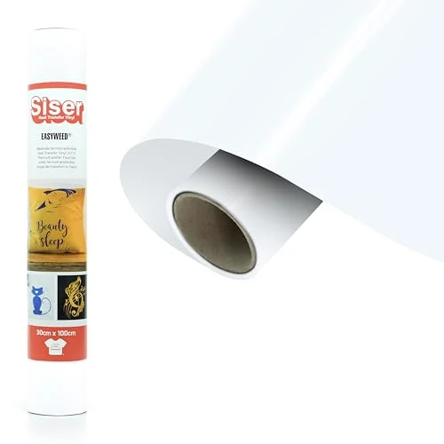 Siser EasyWeed Bianco, 30cm x 1mt, Vinile Termotrasferibile Termoadesivo Per Personalizzare i Tessuti e Abbigliamento, Hobby Creativi, Certificato VeganOk e Oeko-Tex Standard 100 classe I