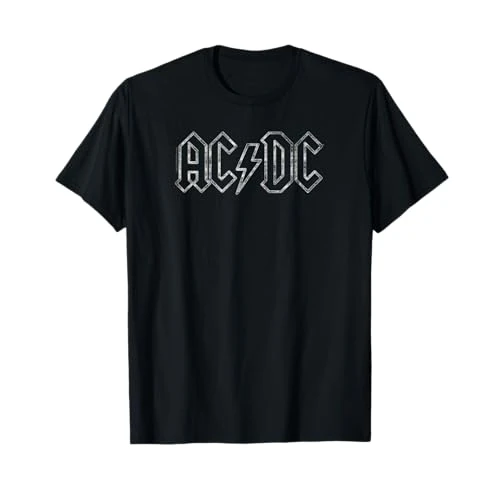 Ufficiale AC/DC Jagged Logo Vintage Band Maglietta