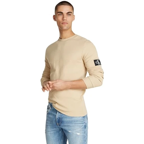 Offre limitée : Calvin Klein T-Shirt Manches Longues Homme Badge Waffle Basique de 35.95 EUR à 35.95 EUR (remise 0%)