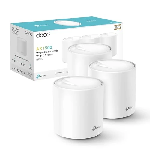 Limited offer: [New] TP-Link Deco X10 (3-pack) | Whole Home Wi-Fi Mesh 6 AX1500 System - Coverage up to 550 sq. ft. 3 Gigabit Ports per Drive, 80MHz Band Channel, ODFMA, 1024 QAM, White from 119.99 EUR to 109.99 EUR (save 8%)